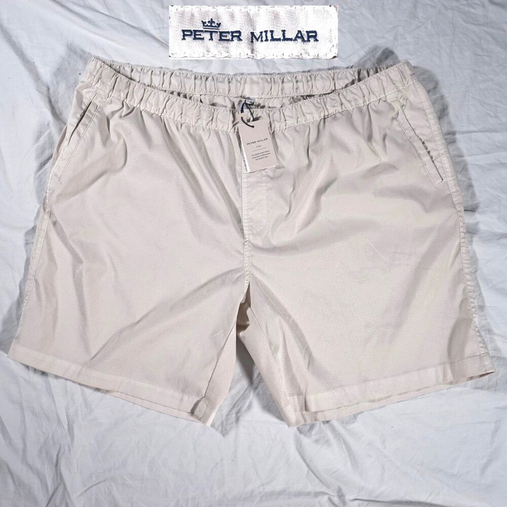 Peter Millar Crown Shorts Tan Beige XXL NWT Stain See Photo